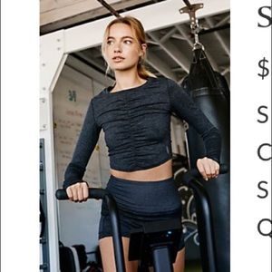 Free people swerve long sleeve layer in charcoal black